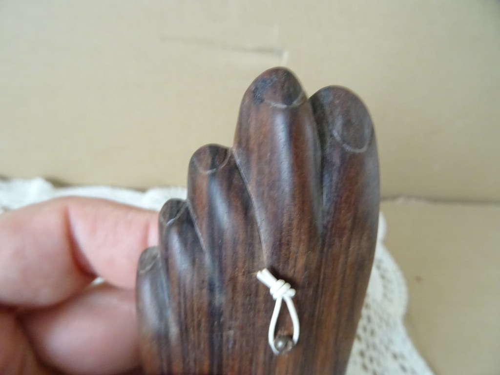 Vintage houten schaaltje voet 16cm - Afbeelding 7