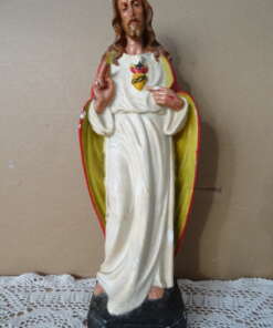 Antiek gipsen Jezusbeeld 32cm St Jan Hoensbroek Antiek gipsen Jezusbeeld 32cm St Jan Hoensbroek