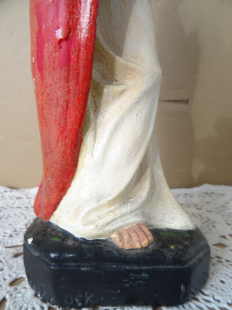 Antiek gipsen Jezusbeeld 32cm St Jan Hoensbroek Antiek gipsen Jezusbeeld 32cm St Jan Hoensbroek