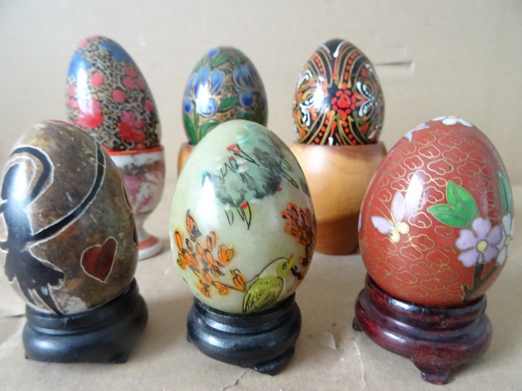 Collectie vintage beschilderde eieren - Afbeelding 2