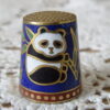 Vintage geëmailleerd vingerhoedje panda