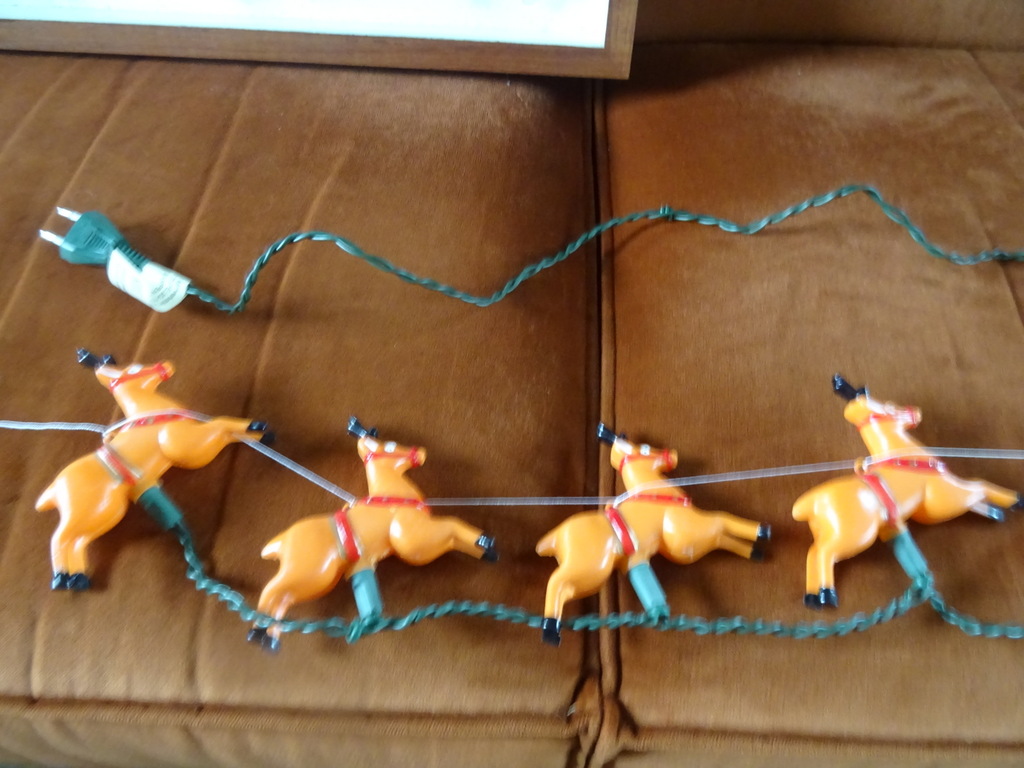 Vintage kerstverlichting Kerstman met rendieren - Afbeelding 7