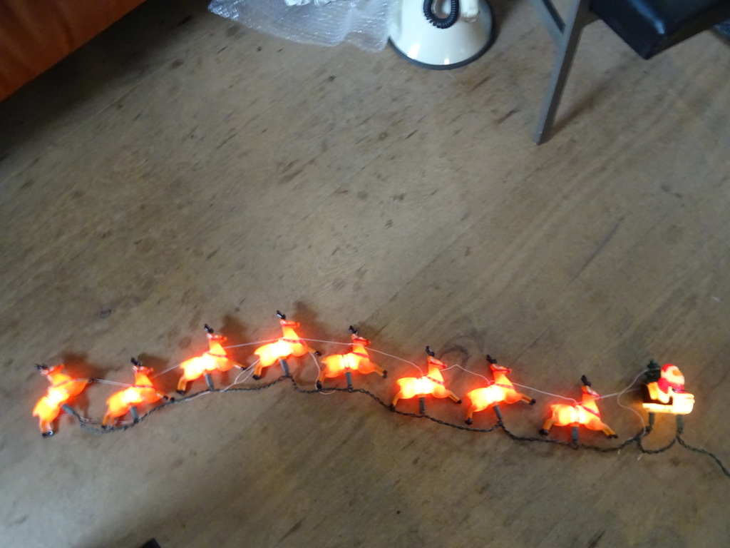 Vintage kerstverlichting Kerstman met rendieren - Afbeelding 8