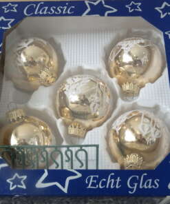 Vintage glazen kerstballen nieuw in doos Vintage glazen kerstballen