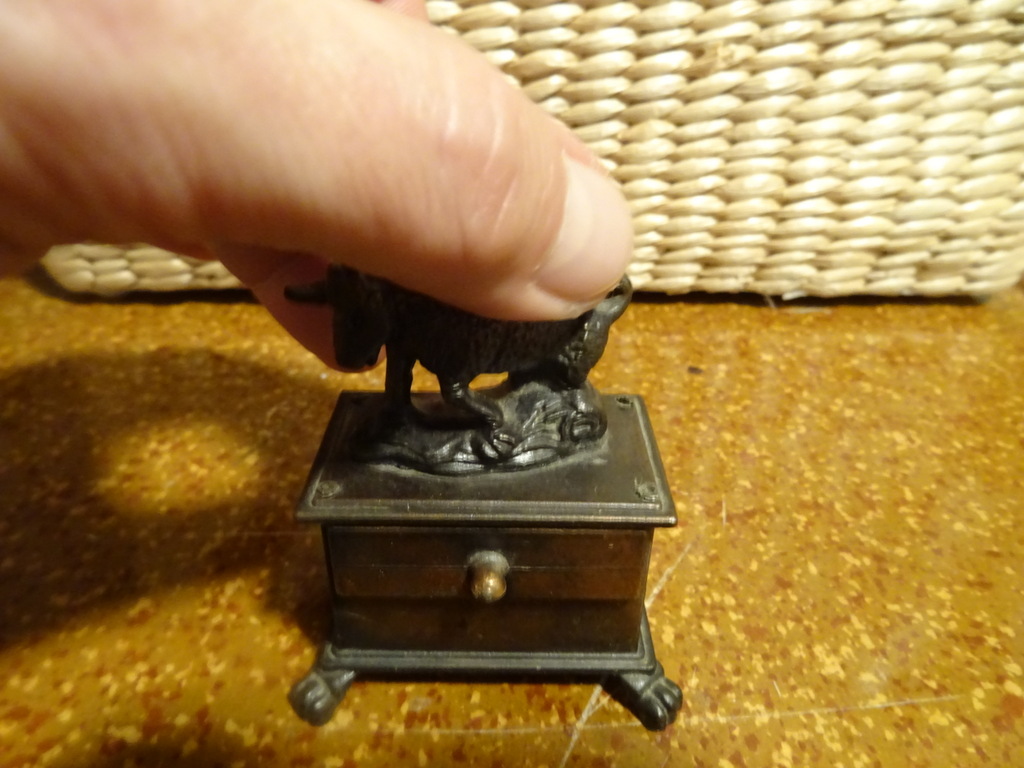 Koperen puntenslijper sterrenbeeld Stier 7cm vintage - Afbeelding 9