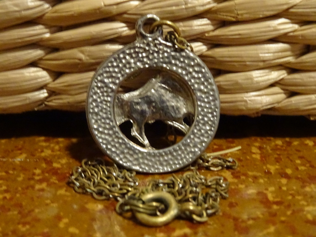 Vintage kettinkje met sterrenbeeld stier medaillon - Afbeelding 5
