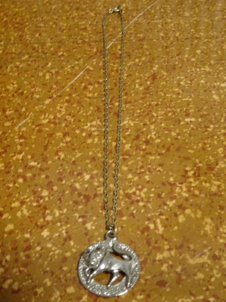 Vintage kettinkje met sterrenbeeld stier medaillon - Afbeelding 6