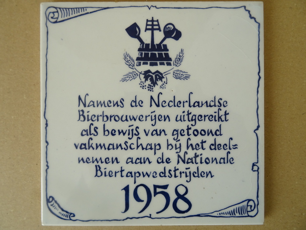 Vintage tegel Biertapwedstrijden 1958