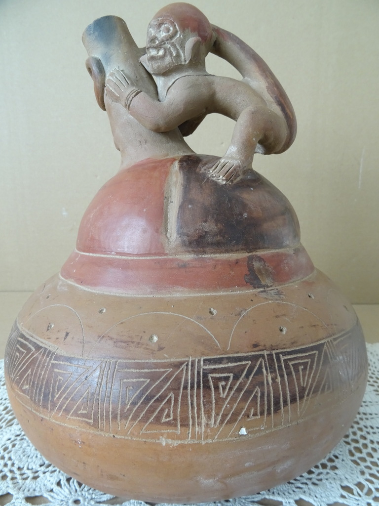 Vintage inheemse aardewerk kan Peru 27cm - Afbeelding 2