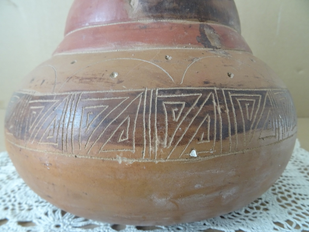 Vintage inheemse aardewerk kan Peru 27cm - Afbeelding 6