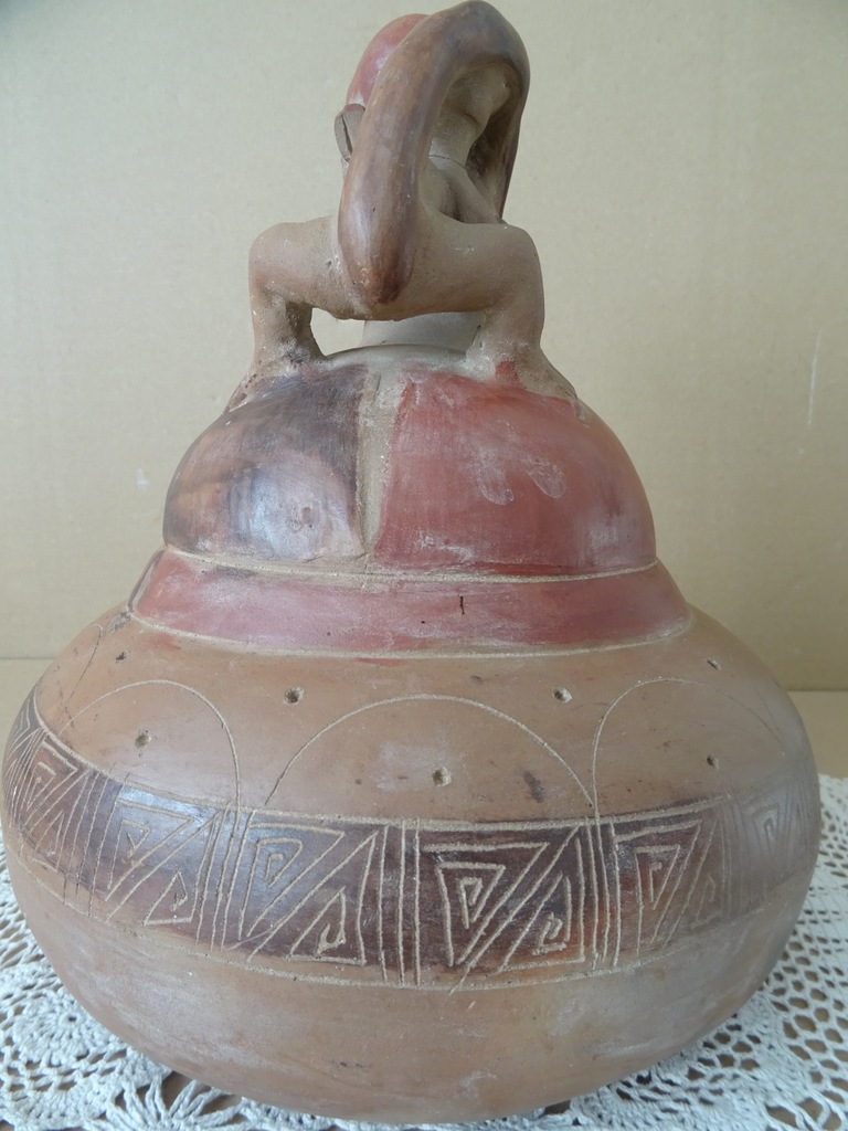 Vintage inheemse aardewerk kan Peru 27cm - Afbeelding 7