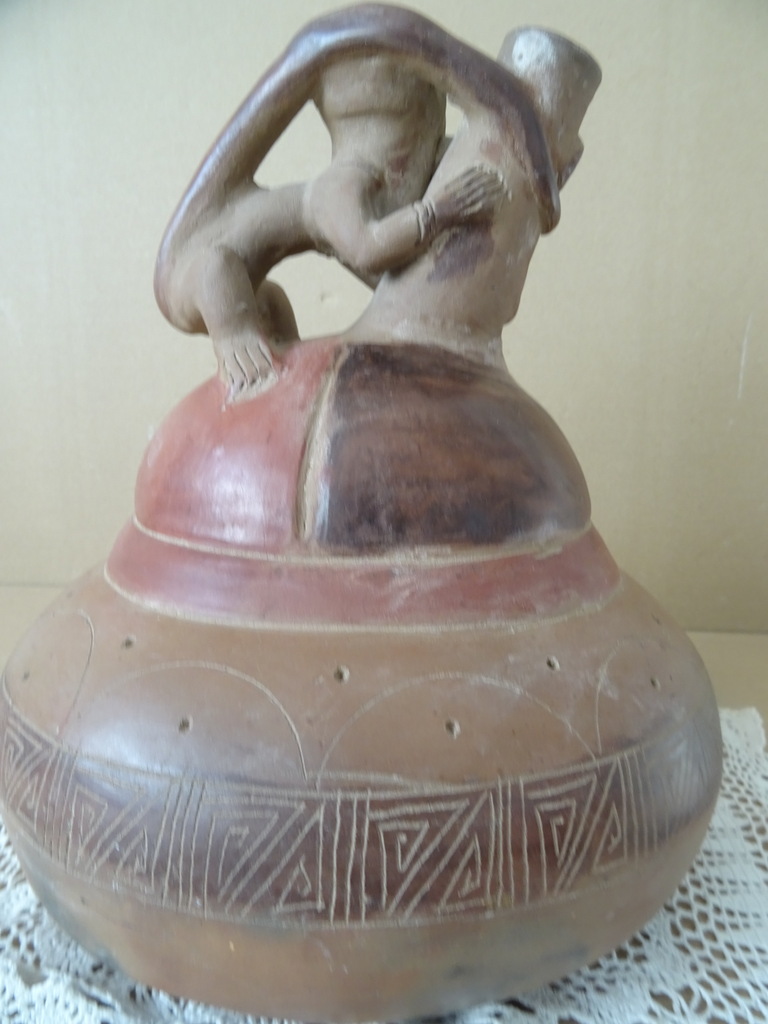 Vintage inheemse aardewerk kan Peru 27cm - Afbeelding 8