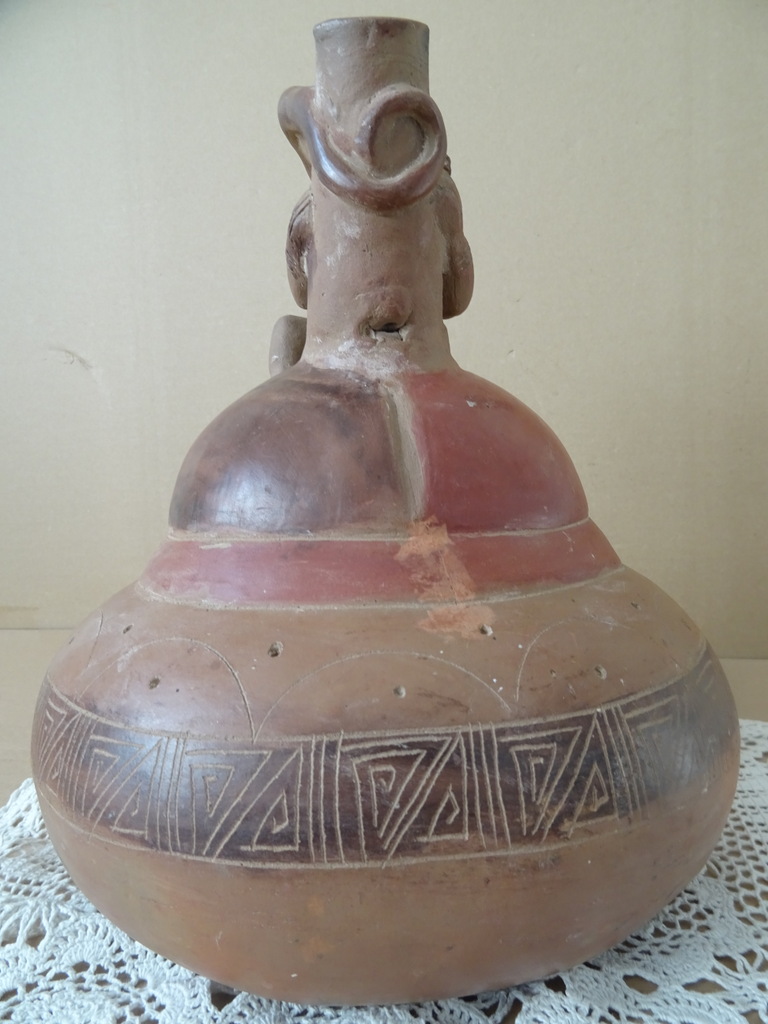 Vintage inheemse aardewerk kan Peru 27cm - Afbeelding 10