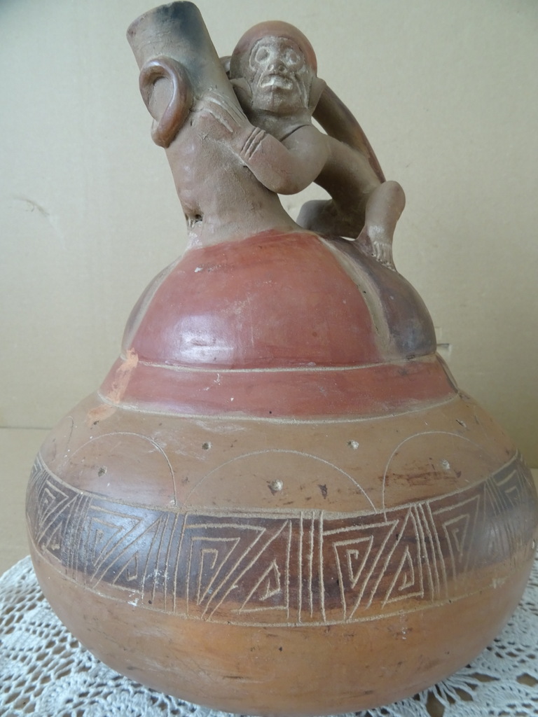 Vintage inheemse aardewerk kan Peru 27cm - Afbeelding 14