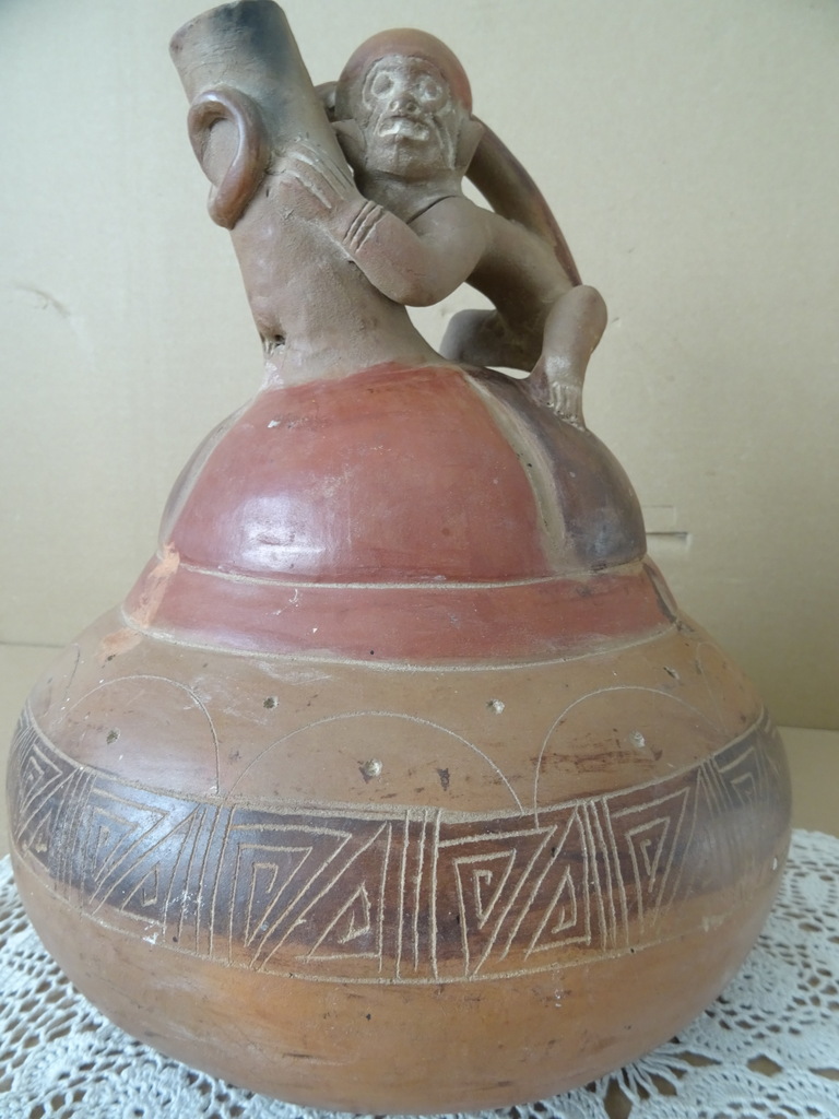 Vintage inheemse aardewerk kan Peru 27cm - Afbeelding 15