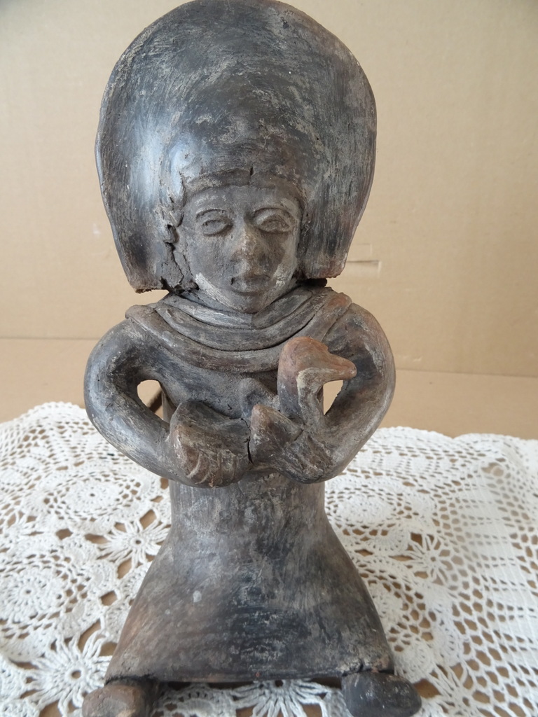 Vintage inheems aardewerk beeld Peru 23cm