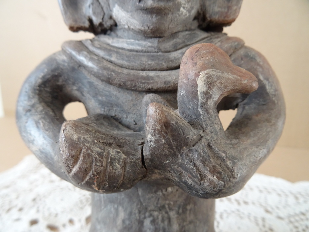 Vintage inheems aardewerk beeld Peru 23cm - Afbeelding 4