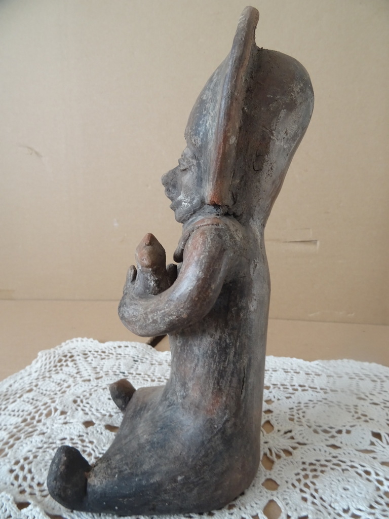 Vintage inheems aardewerk beeld Peru 23cm - Afbeelding 6