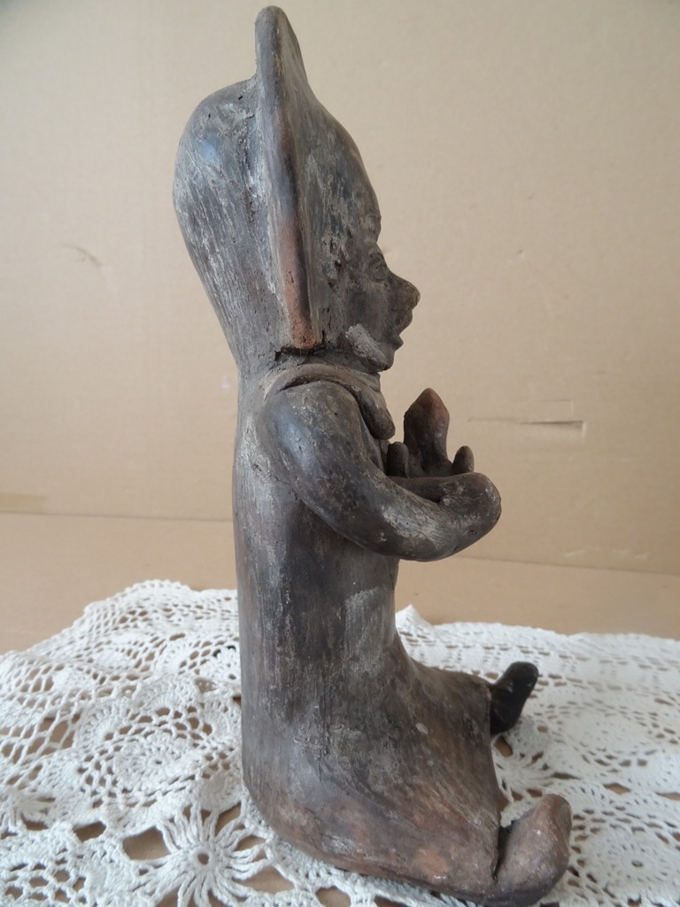 Vintage inheems aardewerk beeld Peru 23cm - Afbeelding 8