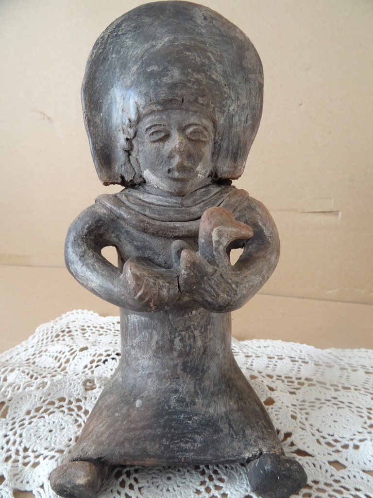 Vintage inheems aardewerk beeld Peru 23cm - Afbeelding 13
