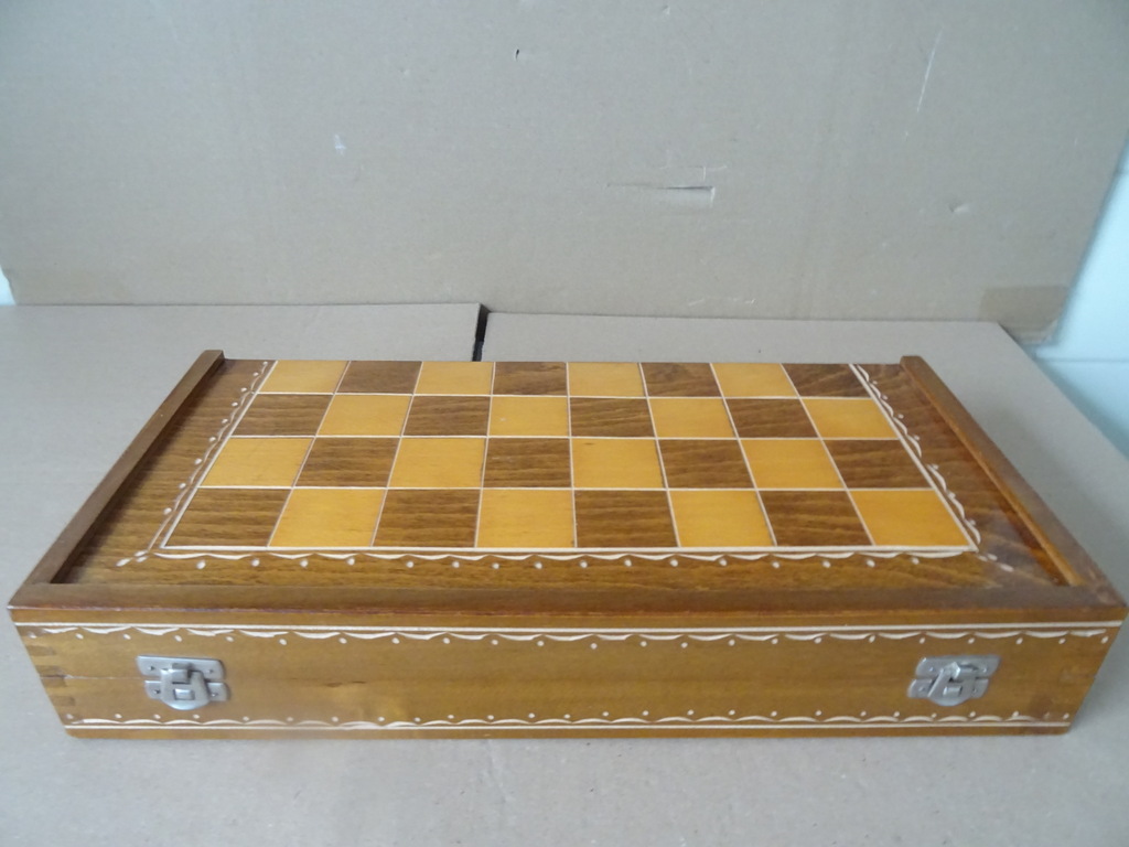 Vintage houten schaakspel 40x40cm - Afbeelding 2