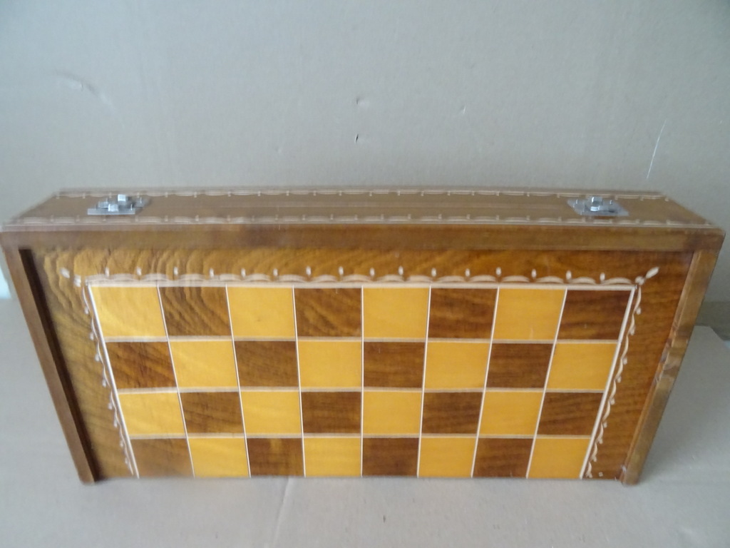Vintage houten schaakspel 40x40cm - Afbeelding 12