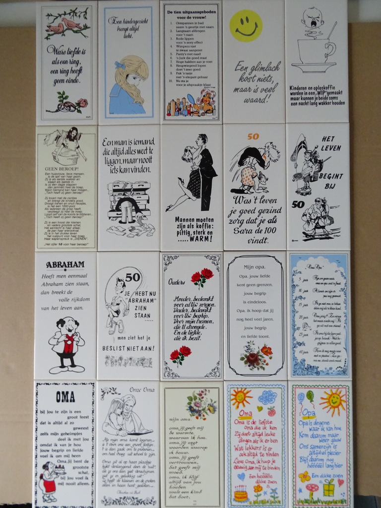 Collectie 20 vintage tegels met spreuk Mosa 19 euro per stuk
