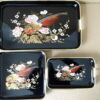 Vintage dienbladen set genest lakwerk Japans 48x29cm