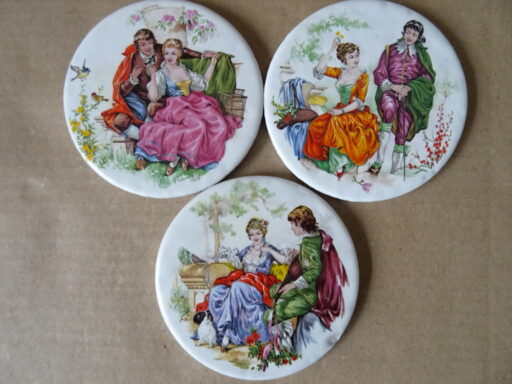 Vintage tegeltjes set romantische stijl 8cm