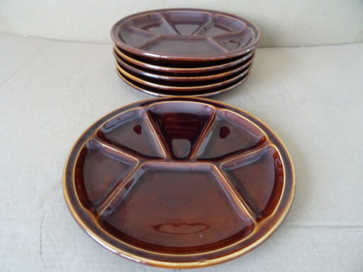 Set vintage fondueborden 12cm