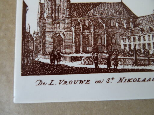 Alternative view of Vintage Mosa tegel De L. Vrouwe en St. Nikolaaskerk