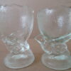 Set vintage glazen eierdopjes kip