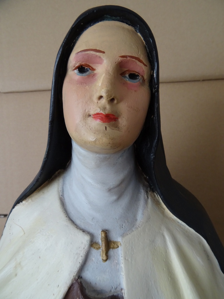 Antiek beeld Heilige Theresia van Lisieux 80cm - Afbeelding 4