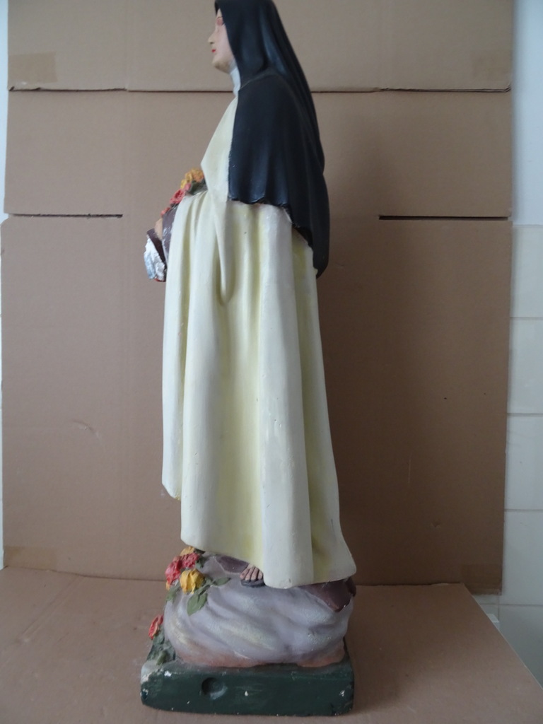 Antiek beeld Heilige Theresia van Lisieux 80cm - Afbeelding 10
