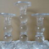 Set vintage glazen kandelaars 23cm