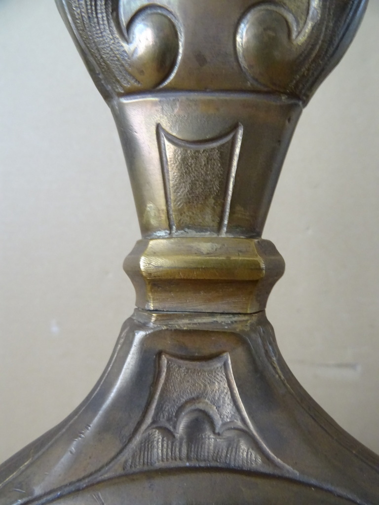 19e-eeuwse koperen kandelaar 52cm - Afbeelding 7