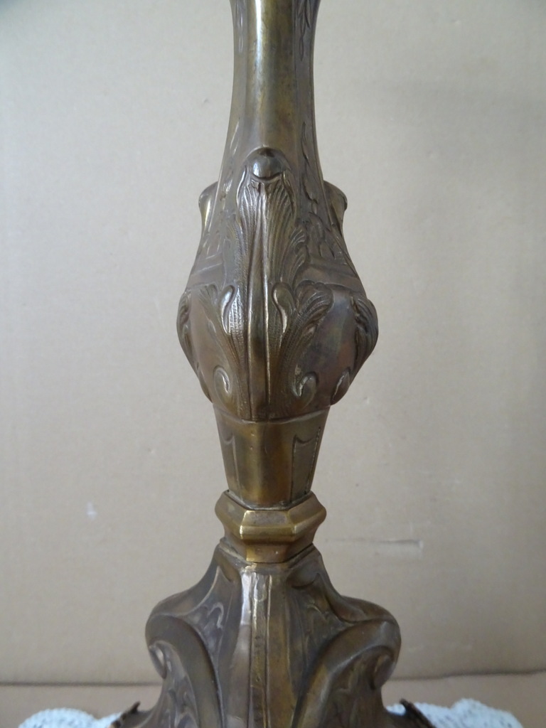 19e-eeuwse koperen kandelaar 52cm - Afbeelding 10