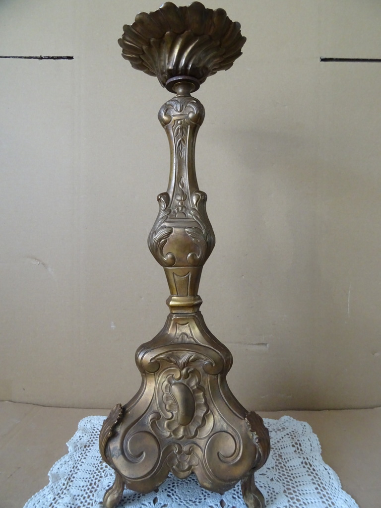 19e-eeuwse koperen kandelaar 52cm - Afbeelding 16