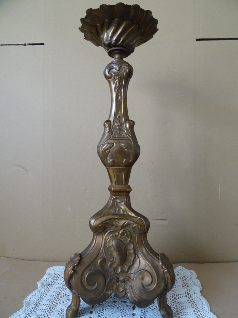 19e-eeuwse koperen kandelaar 52cm - Afbeelding 22