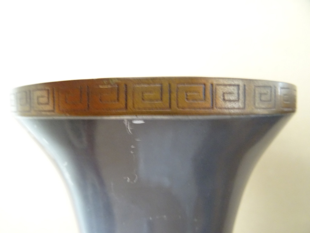 Vintage tinnen siervazen Japan 45cm - Afbeelding 5