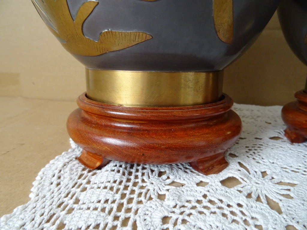 Vintage tinnen siervazen Japan 45cm - Afbeelding 9