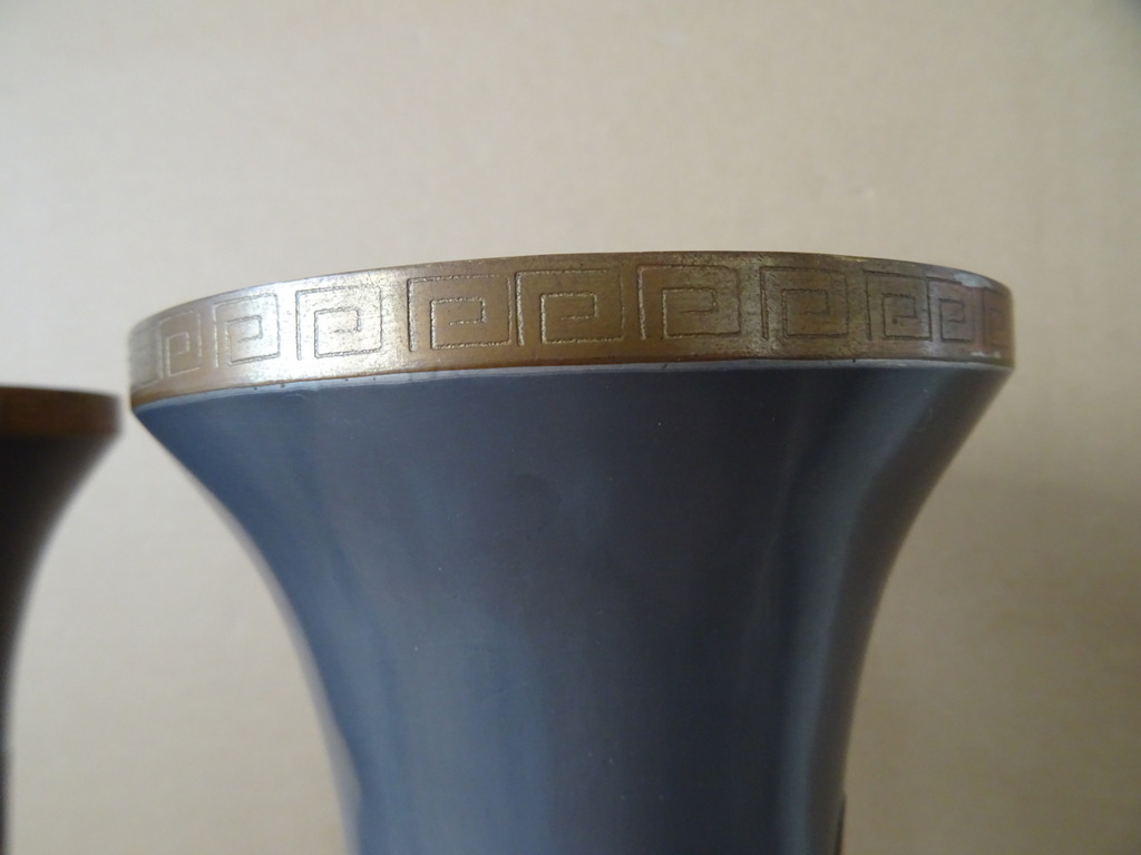 Vintage tinnen siervazen Japan 45cm - Afbeelding 14