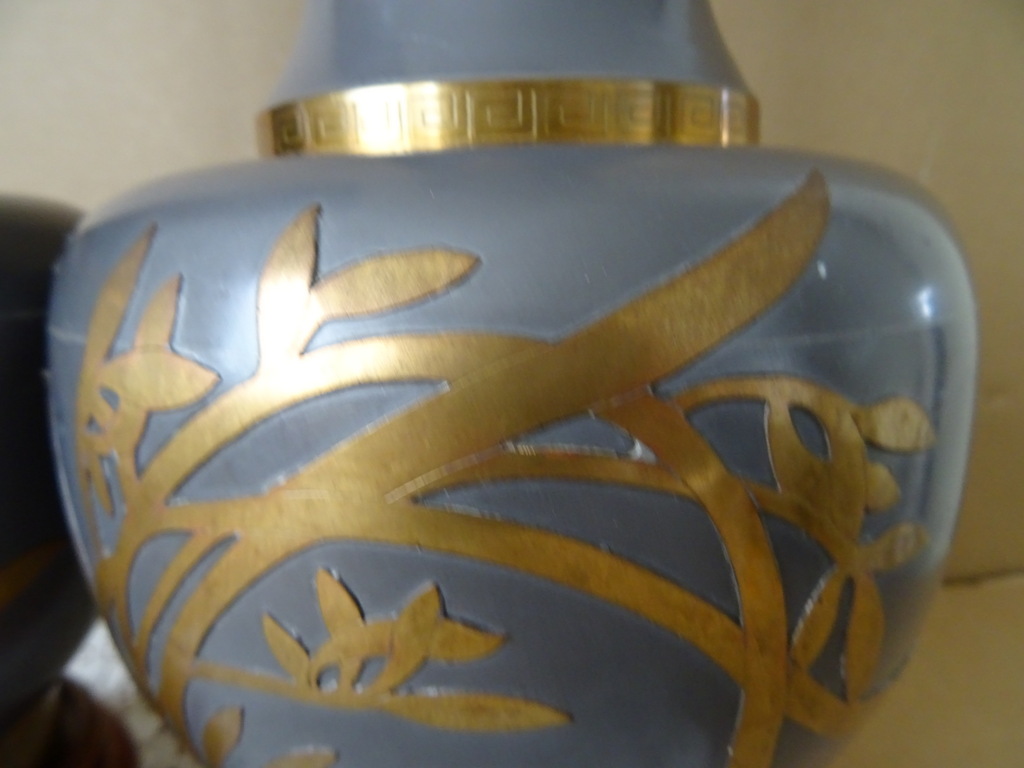 Vintage tinnen siervazen Japan 45cm - Afbeelding 15