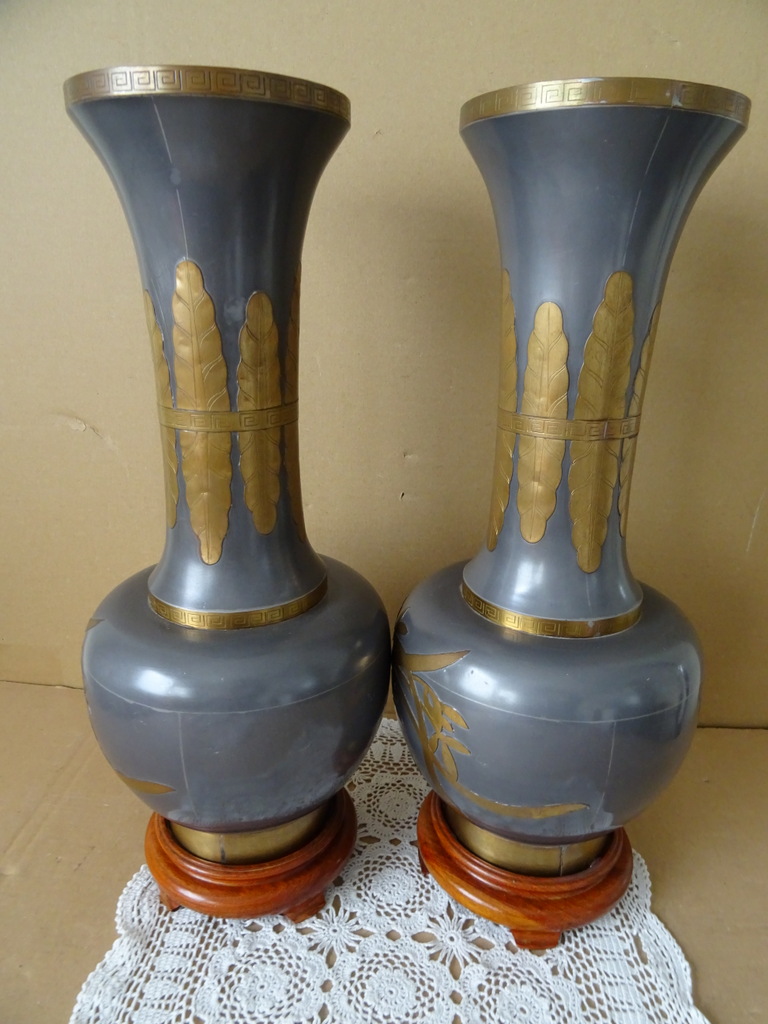 Vintage tinnen siervazen Japan 45cm - Afbeelding 19