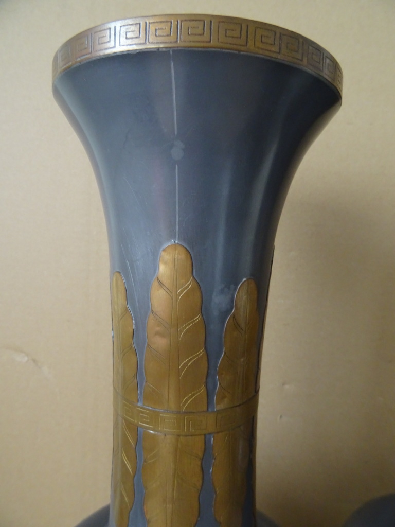 Vintage tinnen siervazen Japan 45cm - Afbeelding 20