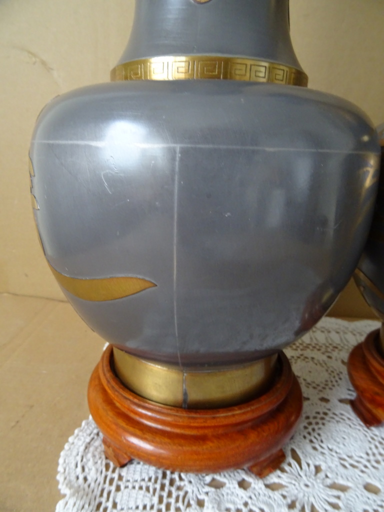 Vintage tinnen siervazen Japan 45cm - Afbeelding 21