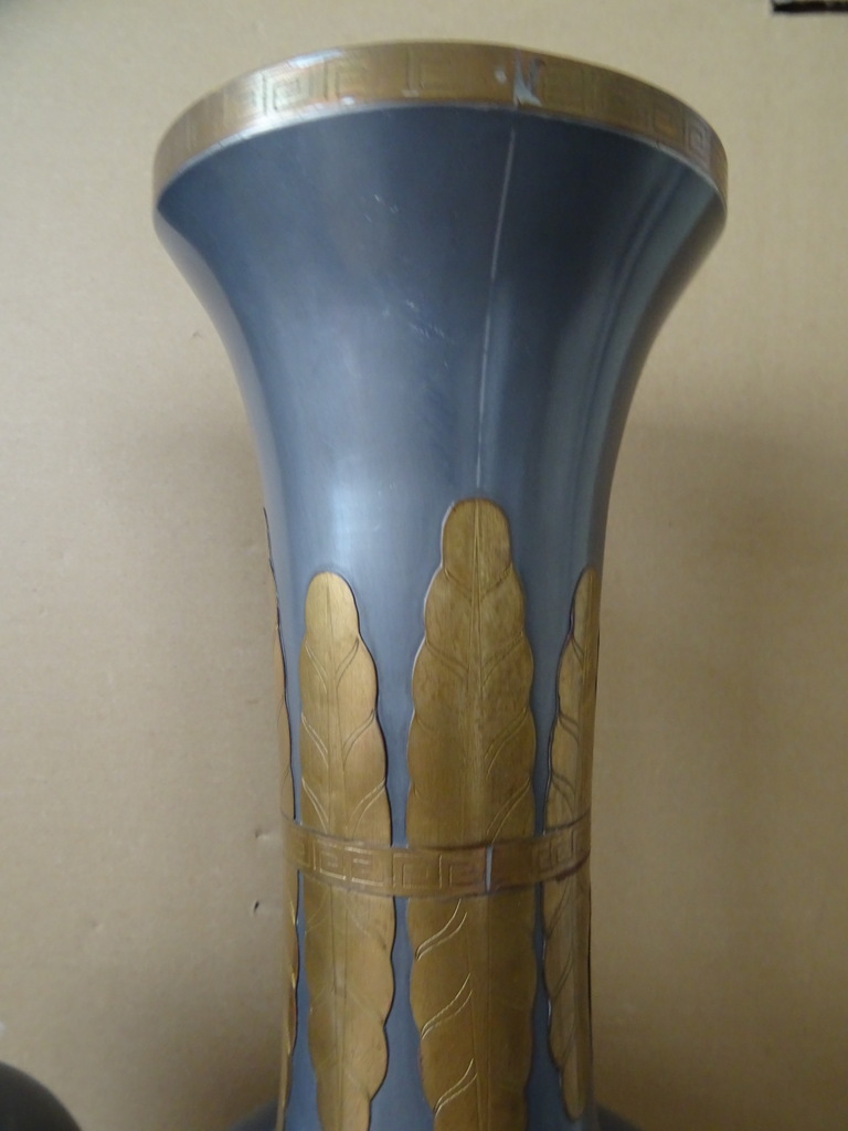 Vintage tinnen siervazen Japan 45cm - Afbeelding 22