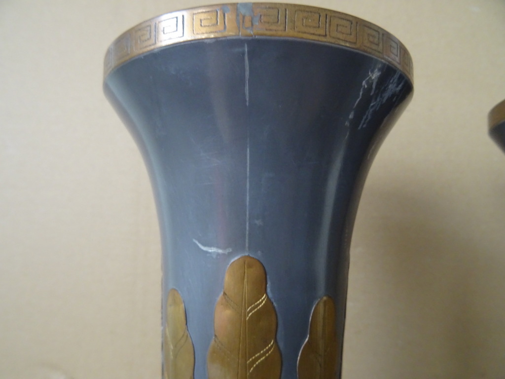 Vintage tinnen siervazen Japan 45cm - Afbeelding 28