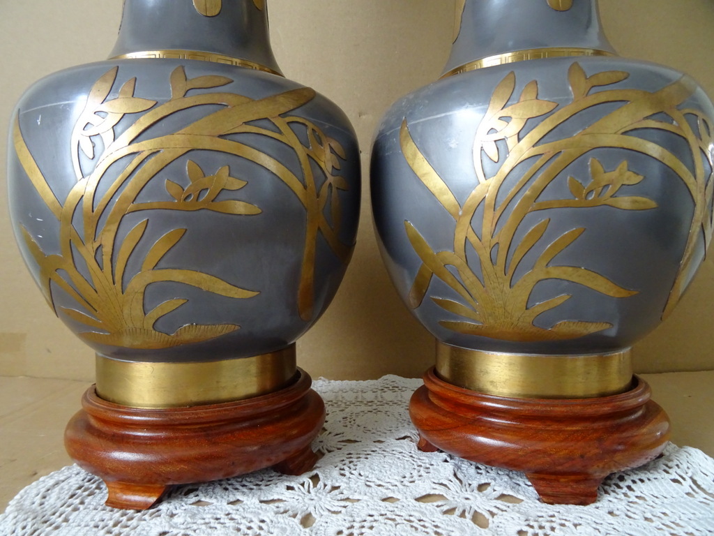 Vintage tinnen siervazen Japan 45cm - Afbeelding 36
