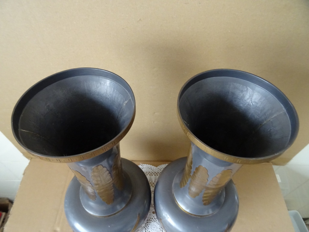 Vintage tinnen siervazen Japan 45cm - Afbeelding 37